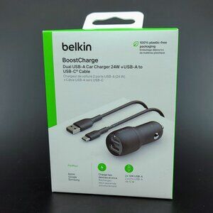 Belkin Boost Charge Dual Car Fast Charger with PPS USB-A & USB-C 37W